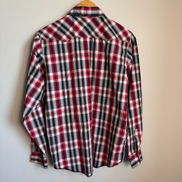 Wrangler Womens Plaid Dark Pearl Snap Long Sleeve Shirt‎ XXL (18-20) Western Y2K - Picture 5 of 12